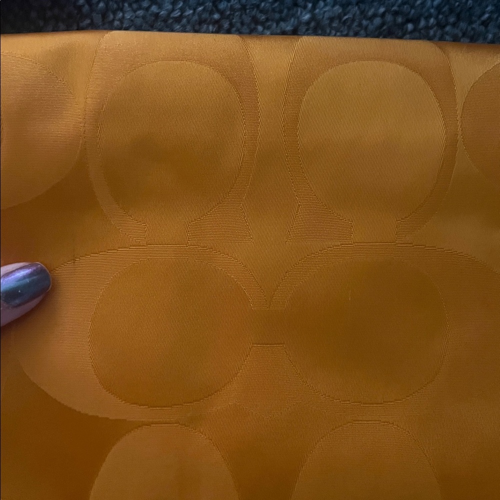 Coach Orange travel, toiletries vacation cosmetic Bag vintage yellow, rare big C - Picture 13 of 13